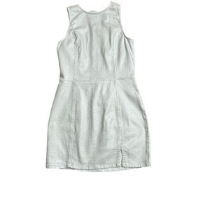 Tinseltown Metallic White Denim Dress XL Bodycon Sleeveless NWOT